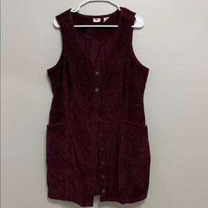 Levi's Deep Red Corduroy Mini Dress